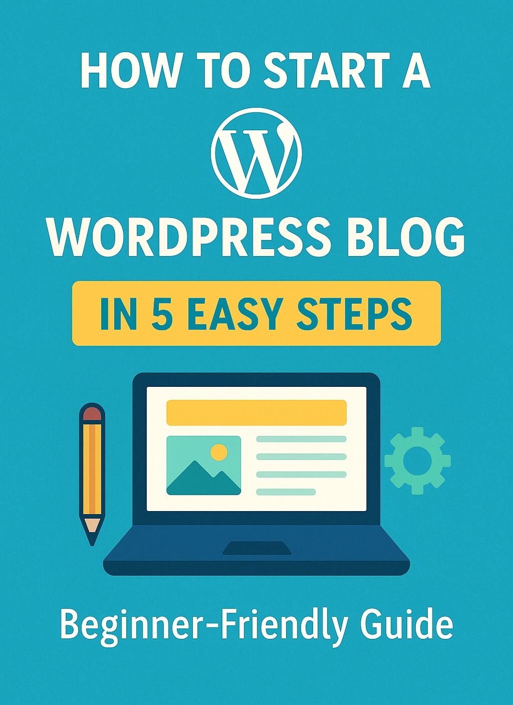how to start a wordpress blog text with a picture of a laptop
