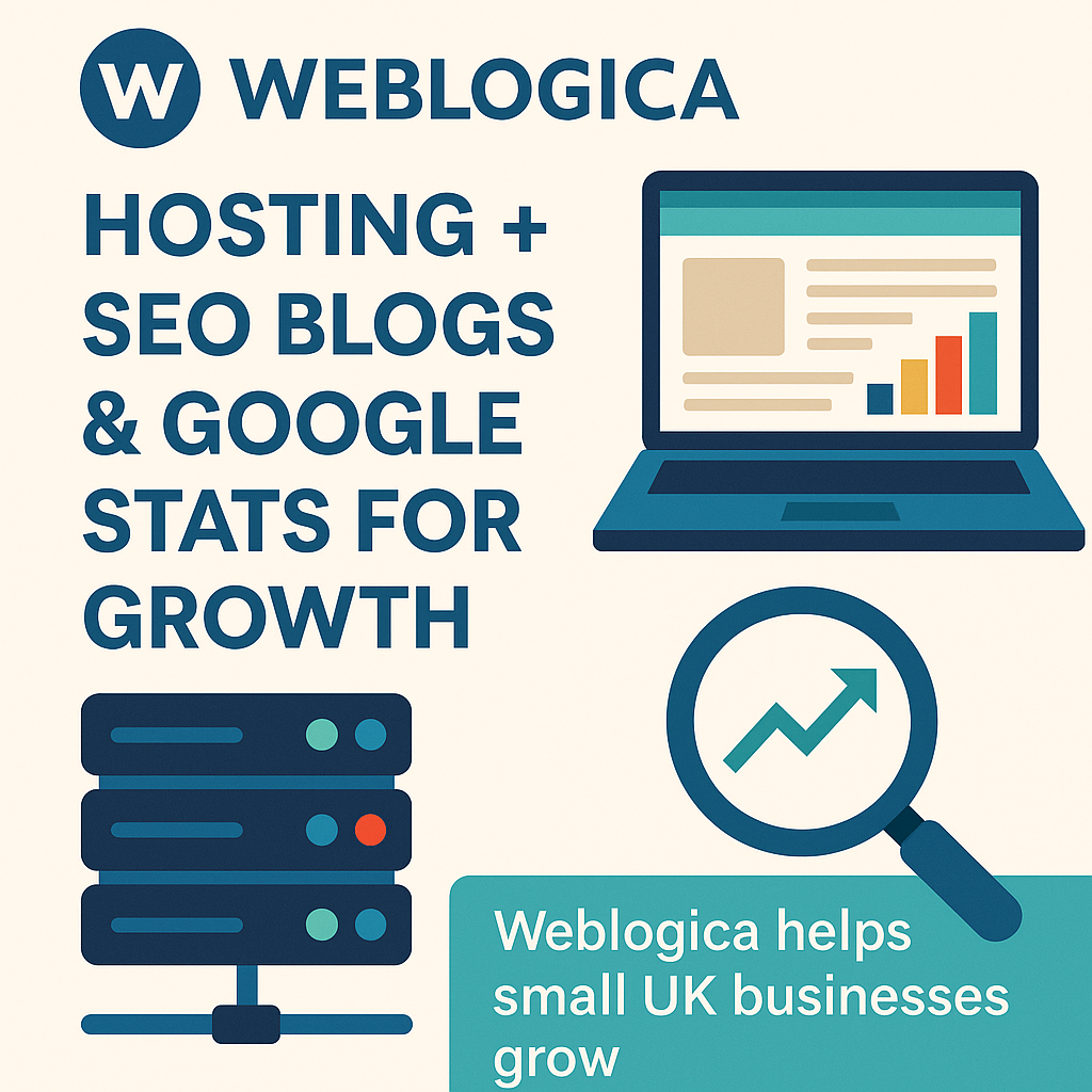 Weblogica hosting and blogging services with SEO and Google stats for small UK businesses